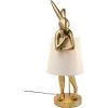 Kare Design Lampadaires Lampadaire Lapin En Polyrésine Dorée Et Abat-jour Blanc H88 -Lampadaires || Lustres || Guirlandes et décorations lumineuses Soldes lampadaire lapin en polyresine doree et abat jour blanc h88
