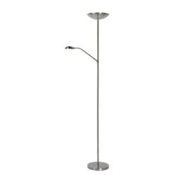 Lucide Lampadaires Lampadaire LED Avec Liseuse Métal Argent H180cm 10 Lucide Lampadaires Lampadaire LED Avec Liseuse Métal Argent H180cm -Lampadaires || Lustres || Guirlandes et décorations lumineuses Soldes lampadaire led avec liseuse metal argent h180cm 3