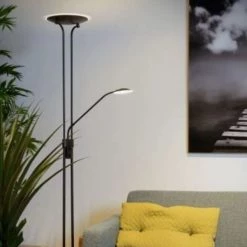 Lucide Lampadaires Lampadaire LED Avec Liseuse Métal H180cm -Lampadaires || Lustres || Guirlandes et décorations lumineuses Soldes lampadaire led avec liseuse metal h180cm 8