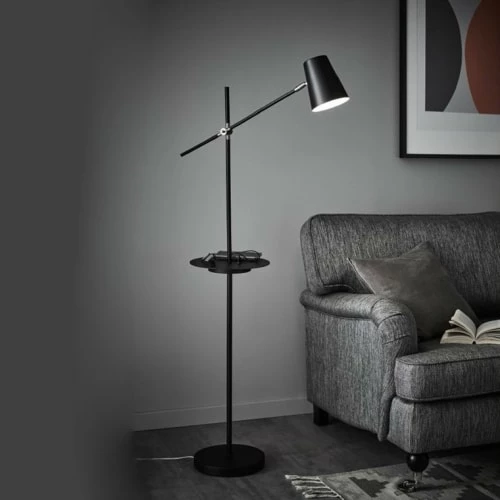 Markslöjd Lampadaires Lampadaire Liseuse Avec Tablette Et Port USB Noir H144cm 4 Markslöjd Lampadaires Lampadaire Liseuse Avec Tablette Et Port USB Noir H144cm – Image 2