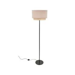 Corep Lampadaires Lampadaire Métal Velours Et Raphia H160cm -Lampadaires || Lustres || Guirlandes et décorations lumineuses Soldes lampadaire metal velours et raphia h160cm 3