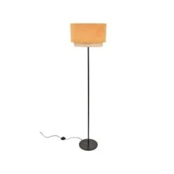 Corep Lampadaires Lampadaire Métal Velours Et Raphia H160cm -Lampadaires || Lustres || Guirlandes et décorations lumineuses Soldes lampadaire metal velours et raphia h160cm 4