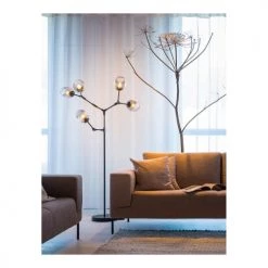 Deladeco Lampadaires Lampadaire Moderne En Métal Noir 183 Cm -Lampadaires || Lustres || Guirlandes et décorations lumineuses Soldes lampadaire moderne en metal noir 183 cm 1