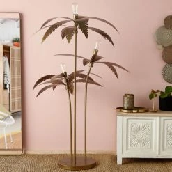 Maisons Du Monde Lampadaires Lampadaire Palmiers En Métal Doré Foncé H158 -Lampadaires || Lustres || Guirlandes et décorations lumineuses Soldes lampadaire palmiers en metal dore fonce h158 1000 5 14 177298 5