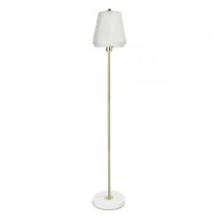 Wadiga Lampadaires Lampadaire Rétro En Métal Doré Et Abat-jour En Verre Embossé