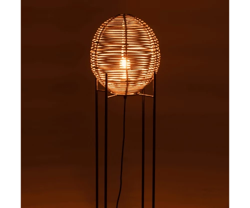 Meubles & Design Lampadaires Lampadaire Rond En Rotin Et Pied Métal Noir 5 Meubles & Design Lampadaires Lampadaire Rond En Rotin Et Pied Métal Noir – Image 3