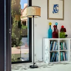 LUMISKY Lampadaires Lampadaire Salon Fibre Naturelle Beige H162CM -Lampadaires || Lustres || Guirlandes et décorations lumineuses Soldes lampadaire salon fibre naturelle beige h162cm 2