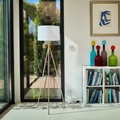 LUMISKY Lampadaires Lampadaire Salon Métal Or H150CM -Lampadaires || Lustres || Guirlandes et décorations lumineuses Soldes lampadaire salon metal or h150cm 1