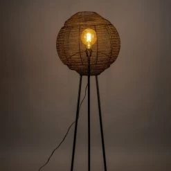 Dutchbone Lampadaires Lampadaire Trépied Avec Abat-jour En Métal Noir -Lampadaires || Lustres || Guirlandes et décorations lumineuses Soldes lampadaire trepied avec abat jour en metal noir 2