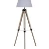 Wadiga Lampadaires Lampadaire Trépied Bois Abat-jour Gris Clair H144cm -Lampadaires || Lustres || Guirlandes et décorations lumineuses Soldes lampadaire trepied bois abat jour gris clair h144cm 2