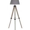 Wadiga Lampadaires Lampadaire Trépied Bois Abat-jour Gris Foncé H144cm -Lampadaires || Lustres || Guirlandes et décorations lumineuses Soldes lampadaire trepied bois abat jour gris fonce h144cm