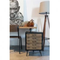 Dutchbone Lampadaires Lampadaire Trépied Bois Et Coton Blanc Cassé -Lampadaires || Lustres || Guirlandes et décorations lumineuses Soldes lampadaire trepied bois et coton blanc casse 3