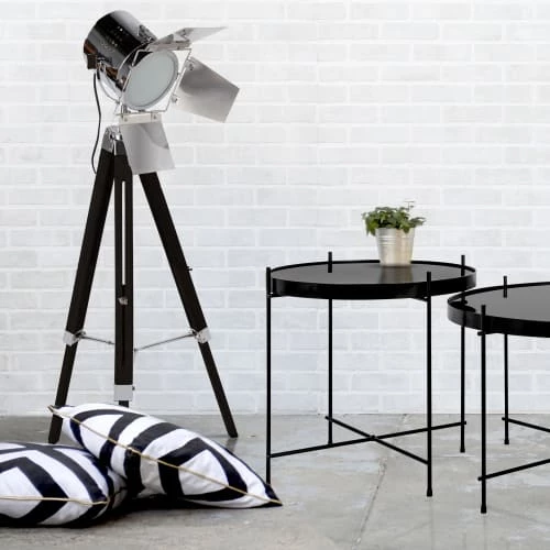 Rendez Vous Déco Lampadaires Lampadaire Trépied En Bois Noir Et Abat-jour En Métal 4 Rendez Vous Déco Lampadaires Lampadaire Trépied En Bois Noir Et Abat-jour En Métal – Image 2