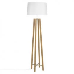 Maisons Du Monde Lampadaires Lampadaire Trépied En Chêne Et Abat-jour Blanc H160
