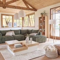 Maisons Du Monde Lampadaires Lampadaire Trépied En Frêne Avec Abat-jour En Coton Blanc H156 -Lampadaires || Lustres || Guirlandes et décorations lumineuses Soldes lampadaire trepied en frene avec abat jour en coton blanc h156 1000 11 1 154694 12