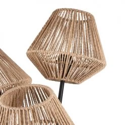 Maisons Du Monde Lampadaires Lampadaire Trépied En Métal Noir Et Abat-jours En Corde Marron H144 -Lampadaires || Lustres || Guirlandes et décorations lumineuses Soldes lampadaire trepied en metal noir et abat jours en corde marron h144 1000 7 8 224237 4