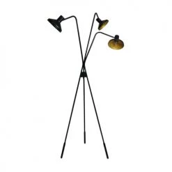 Now’s Home Lampadaires Lampadaire Trépied En Métal Noir Et Doré H158cm