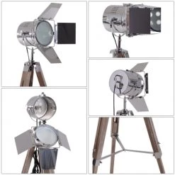 Homcom Lampadaires Lampadaire Trépied Projecteur Hauteur Réglable H103-146 Cm -Lampadaires || Lustres || Guirlandes et décorations lumineuses Soldes lampadaire trepied projecteur hauteur reglable h103 146 cm 5