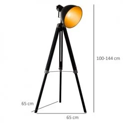 Homcom Lampadaires Lampadaire Trépied Style Industriel Hauteur Réglable H108-152 Cm -Lampadaires || Lustres || Guirlandes et décorations lumineuses Soldes lampadaire trepied style industriel hauteur reglable h108 152 cm 2