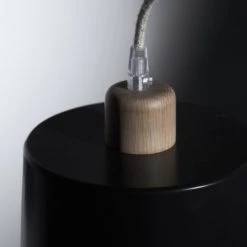 DIZY Design Lampadaires Luminaire à Poser Avec 2 Abat-jours En Chêne Et Métal Noir -Lampadaires || Lustres || Guirlandes et décorations lumineuses Soldes luminaire a poser avec 2 abat jours en chene et metal noir 2