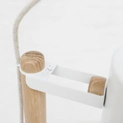 DIZY Design Lampadaires Luminaire à Poser Chêne Et Métal Blanc -Lampadaires || Lustres || Guirlandes et décorations lumineuses Soldes luminaire a poser chene et metal blanc 2