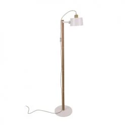 DIZY Design Lampadaires Luminaire à Poser Chêne Et Métal Blanc